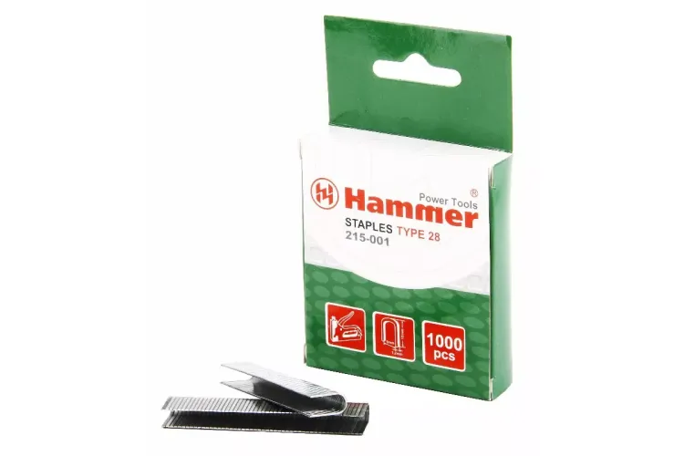 Скобы для степлера HAMMER 215-001 12мм, тип 28, 1000 шт. купить в Ноябрьске