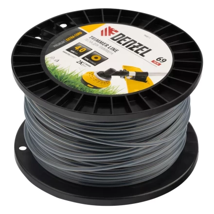 Леска для триммера двухкомпонентная круглая, 4,0мм х 69м, на DIN катушке EXTRA CORD// Denzel 96811 купить в Ноябрьске