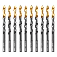 Сверло по металлу, 6,5 мм, HSS-Tin, Golden Tip, 10 шт. Denzel 717216