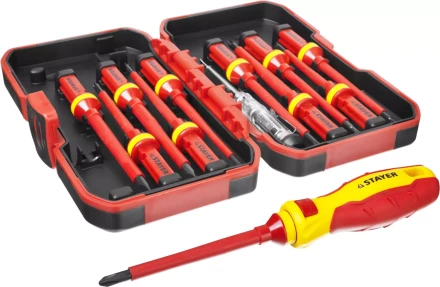 Набор STAYER &quot;PROFI&quot;: Отвертки диэлектрические до 1000В, 13 предметов 25146-H13 купить в Ноябрьске