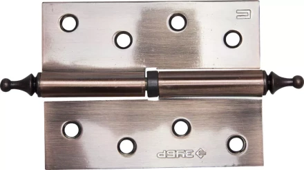 Петля дверная разъемная ЗУБР &quot;ЭКСПЕРТ&quot;, 1 подшипник, цвет ст. медь (AC), правая, с крепежом, 100х75х2,5мм, 2 шт 37605-100-6R купить в Ноябрьске