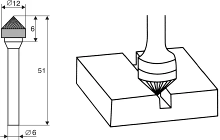 Борфреза Коническая 90 градусов K 6х12 Энкор 21716 купить в Ноябрьске