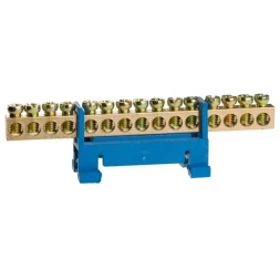 Шина СВЕТОЗАР нулевая на изоляторе типа "Стойка"макс. ток 100А, 5,2мм, 15 полюсов 49806-15