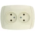 Розетка СВЕТОЗАР &quot;CITY LIGHT&quot; двойная в сборе, без заземления, цвет бежевый, 16А/~250В SV-54202-B купить в Ноябрьске