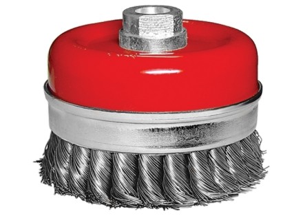 Щетка для УШМ Heavy Duty, 125 мм, М14, &quot;чашка&quot;, крученая металлическая проволока  MATRIX 74674 купить в Ноябрьске