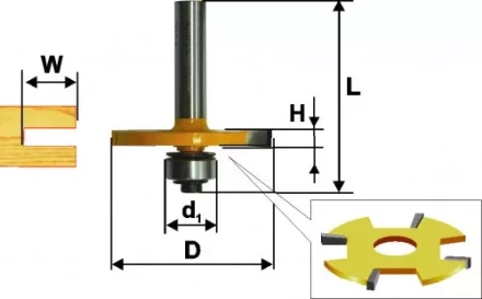 Фреза кромочная фальцевая Ф508Х5 мм хвостовик 12 мм 46352 купить в Ноябрьске