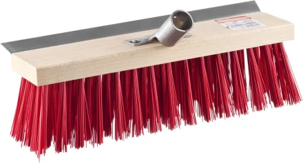Щетка GRINDA &quot;EURO&quot; уличная без ручки, с мет скребком, буковая колодка, жесткая щетина, мет держатель для черенка, 30см 39195-30 купить в Ноябрьске