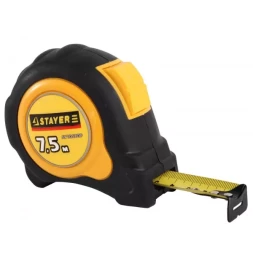 Рулетка STAYER &quot;MASTER&quot; &quot;OMEGA&quot; автостоп, обрезиненный корпус, 7,5мх25мм 548832