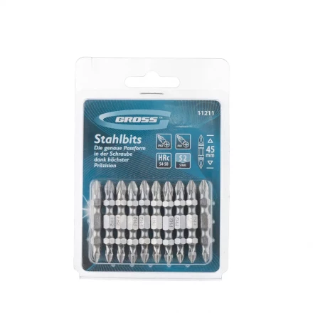 Набор бит двухстор., Ph2-Ph2х45мм, сталь S2, 10шт GROSS 11209 купить в Ноябрьске