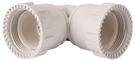 Соединитель ЗУБР &quot;ШиреФит&quot; угловой 90° &quot;накидная гайка - накидная гайка&quot;, 32мм 51497-32 купить в Ноябрьске