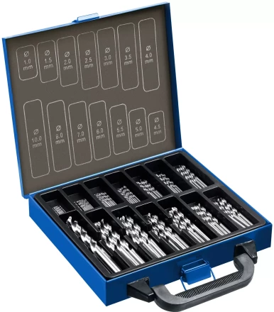 ЗУБР ПРОФ-А, 99 шт, (1-10 мм), сталь Р6М5, класс А, мет.бокс, набор сверл по металлу, Профессионал (29625-H99) купить в Ноябрьске
