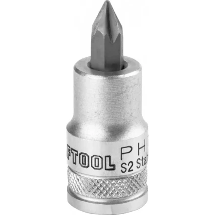 Торцовая бита-головка KRAFTOOL &quot;INDUSTRIE QUALITAT&quot;, материал S2, PHILLIPS, сатинированная, 1/2&quot;, PH1 27901-1_z01 купить в Ноябрьске