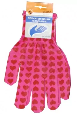 Перчатки нейлоновые Вишня Энкор 1/10 58737 купить в Ноябрьске