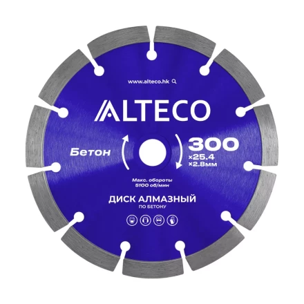 Диск алмазный по бетону ALTECO 300x25.4x2.8 мм 66520 купить в Ноябрьске