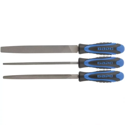 Набор напильников 200 мм 3шт двухкомпонентная рукоятка БАРС 15852 купить в Ноябрьске