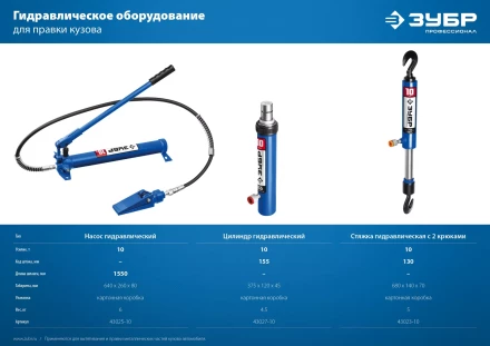 ЗУБР 10 т, гидравлический цилиндр, Профессионал (43027-10) купить в Ноябрьске