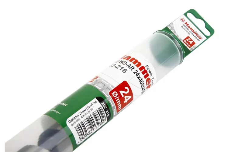 Сверло по дереву HAMMER Ф24х460мм (DR WD AR 24мм*460/370мм) купить в Ноябрьске