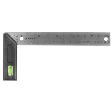 Угольник &quot;ЭКСПЕРТ&quot; разметочный, усиленный, встроенный уровень, гравирован шкала, нерж полотно 37мм, толщина 2мм, 300мм 34397-30 купить в Ноябрьске