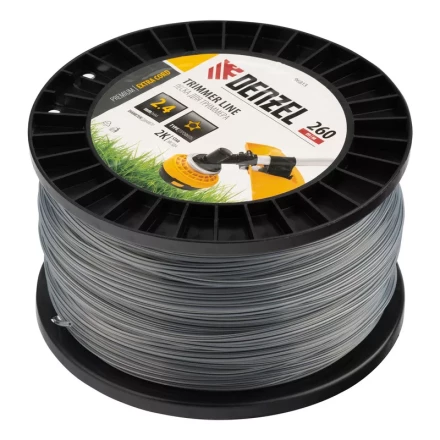 Леска для триммера двухкомпонентная звезда, 2,4мм х 260м, на DIN катушке EXTRA CORD// Denzel 96813 купить в Ноябрьске