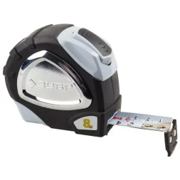 Рулетка ЗУБР &quot;ЭКСПЕРТ&quot; &quot;ПРЕМИУМ&quot;, двухкомпонентный корпус, автостоп, полотно с нейлоновым напылением, 8 м / 25 мм 34050-08-25_z01