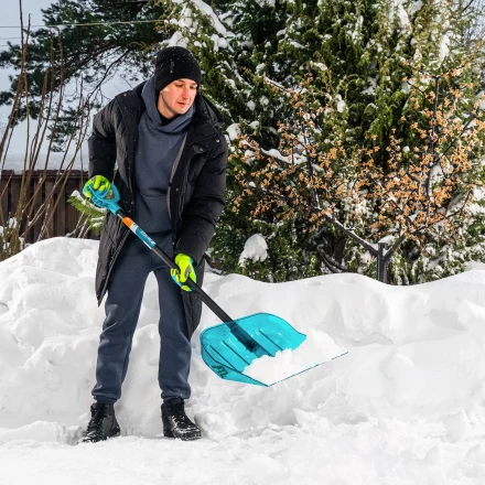 Лопата для уборки снега поликарбонат Palisad 61690, 460х400х1400 мм, алюминиевый черенок, LUXE купить в Ноябрьске