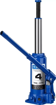 Домкрат гидравлический бутылочный T50, 4т, 192-374мм, в кейсе, ЗУБР Профессионал 43060-4-K 43060-4-K_z01 купить в Ноябрьске