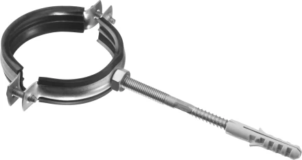 ЗУБР &quot;МАСТЕР&quot;. Хомут трубный с гайкой, оцинкованный, в комплекте с сантехнической шпилькой и дюбелем, 2 1/2&quot;, 1шт 37866-75-80 купить в Ноябрьске
