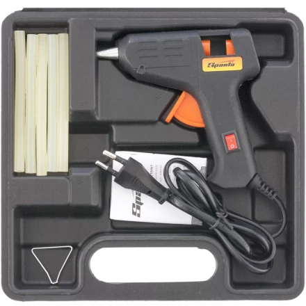 Клеевой пистолет с выкл. 7 мм в кейсе 20 Вт 2,5 г./мин. SPARTA 93025 купить в Ноябрьске