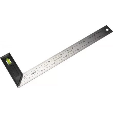 Угольник &quot;ЭКСПЕРТ&quot; разметочный, усиленный, встроенный уровень, гравирован шкала, нерж полотно 37мм, толщина 2мм, 400мм 34397-40 купить в Ноябрьске