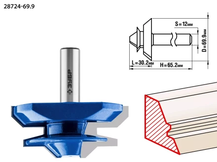 ЗУБР 69.9 x 30 мм, фреза кромочная для углового сращивания, Профессионал (28724-69.9) купить в Ноябрьске