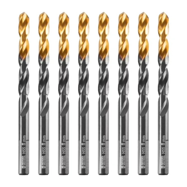 Сверло по металлу, 8 мм, HSS-Tin, Golden Tip, 8 шт. Denzel 717219 купить в Ноябрьске