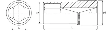Головка торцевая глубокая 1/2&quot;DR 8 мм S04HD4108 Jonnesway 47231 купить в Ноябрьске