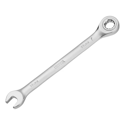 Ключ комбинированный трещоточный, 10 мм, CrV, матовый хром// Denzel 14704 купить в Ноябрьске