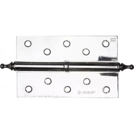 Петля дверная разъемная ЗУБР &quot;ЭКСПЕРТ&quot;, 1 подшипник, цвет хром (CP), правая, с крепежом, 125х75х2,5мм, 2 шт 37605-125-2R купить в Ноябрьске