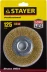 STAYER &quot;PROFESSIONAL&quot;. Щетка дисковая для УШМ, витая стальная латунированная проволока 0,3мм, 125ммх22мм 35122-125 купить в Ноябрьске