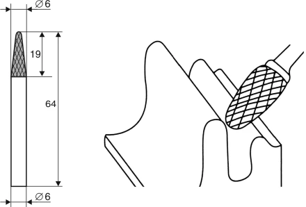 Борфреза Коническая закругленная L 6х6 Энкор 21717 купить в Ноябрьске