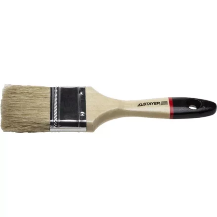 Кисть плоская STAYER &quot;UNIVERSAL-EURO&quot;, светлая натуральная щетина, деревянная ручка, 63мм 0102-063 купить в Ноябрьске