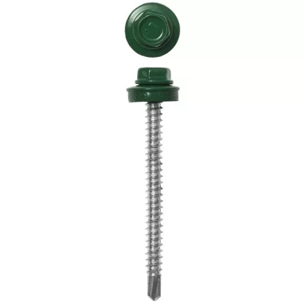 Саморезы ЗУБР окраш., RAL 6002 зелен. лист, для крепл. кров. матер. к дерев. обреш., 4.8x80мм, 700шт 4-300310-48-080-6002 купить в Ноябрьске