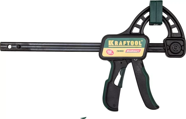 Струбцина "EcoKraft" ручная пистолетная, KRAFTOOL 32226-15, пластиковый корпус, 150/350мм, 150кгс 32226-15 купить в Ноябрьске