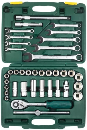 Набор KRAFTOOL &quot;EXPERT QUALITAT&quot; Торцовые головки &quot;SUPER LOCK&quot; с присоединит квадратом, 1/2&quot;, 38 предметов 27886-H38_z01 купить в Ноябрьске