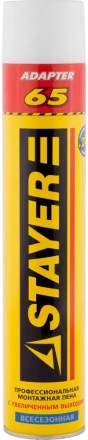 Пена &quot;BlackMAX 65&quot; профессиональная монтажная, адаптерная, всесезонная, 800мл, STAYER 41134 купить в Ноябрьске