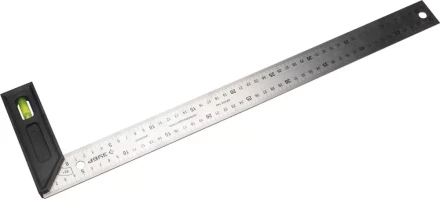 Угольник &quot;ЭКСПЕРТ&quot; разметочный, усиленный, встроенный уровень, гравирован шкала, нерж полотно 37мм, толщина 2мм, 500мм 34397-50 купить в Ноябрьске