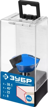 ЗУБР 38.1 x 22 мм, фреза кромочная конусная, Профессионал (28725-38.1-45) купить в Ноябрьске