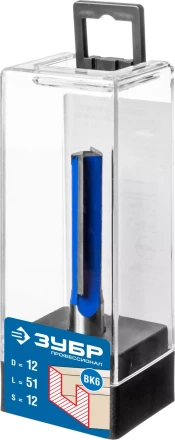 ЗУБР 12 x 51 мм, хвостовик 12 мм, фреза пазовая прямая с нижними подрезателями, Профессионал (28755-12-51) купить в Ноябрьске