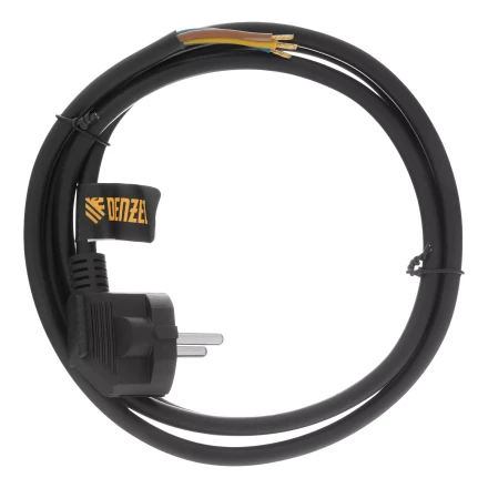 Шнур сетевой Denzel Energy Series, ПВС, 1,5 м, 3 x 1,5 мм, с неразборной вилкой, черный, 3 м, 37671 купить в Ноябрьске