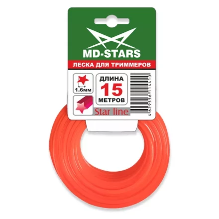 Леска для триммера STAR LINE (звездочка) 1,6MMX15M купить в Ноябрьске