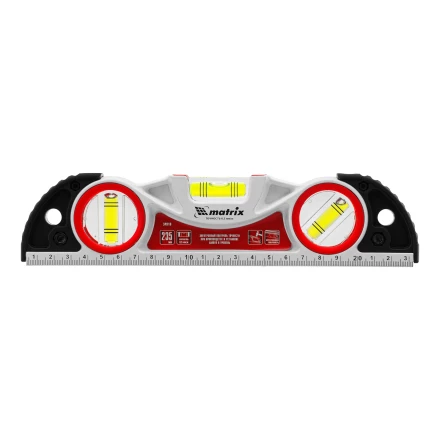 Уровень алюминиевый литой, фрезерованный, 3 глазка, две ударные площадки, 235 мм// Matrix 34910 купить в Ноябрьске