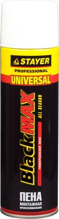 Пена &quot;BlackMAX&quot; монтажная, адаптерная, всесезонная, 500мл, STAYER 41130 купить в Ноябрьске