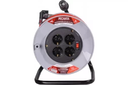 Удлинитель силовой на катушке Ресанта СУ-3х1,5-50/2 (с выкл., 4 розетки) 61/118/12