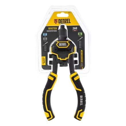 Заклепочник двуручный, заклепки 2,4-3,2-4,0-4,8-6,4 мм Denzel 40500 купить в Ноябрьске